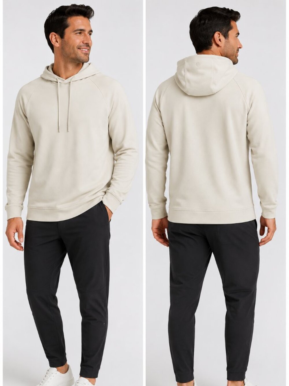 Lululemon Men's Pullover Light Ivory Hoodie - Size Large